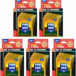 Panini FIFA 365 2021 Sticker - 5 Blister Mit 225 Stickern